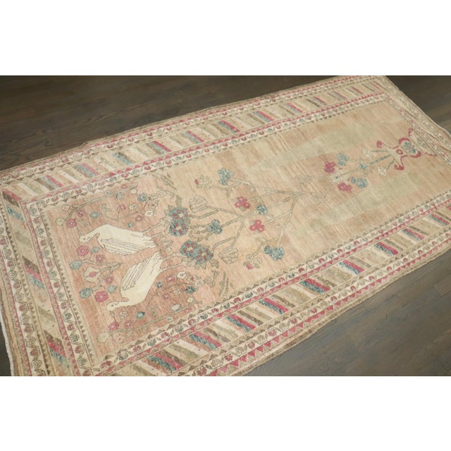 Mid 20th Century Pigeon Bird Camel Bidjar Rug no. j5244 For Sale - Image 5 of 10