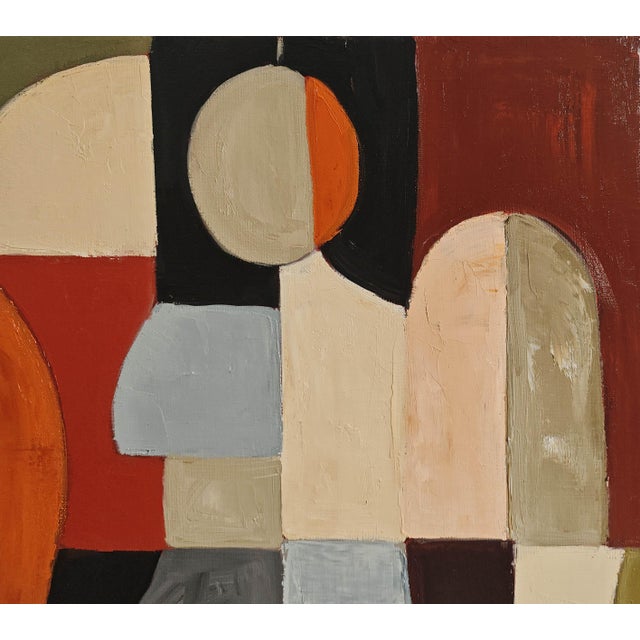 Red Fragmented Presence- Modern Abstract Painting, Geometric, Framed by Sophie Dumont For Sale - Image 8 of 9
