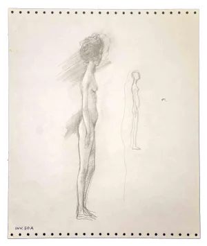 Leo Guida, Standing Nude, Pencil Drawing, 1970s