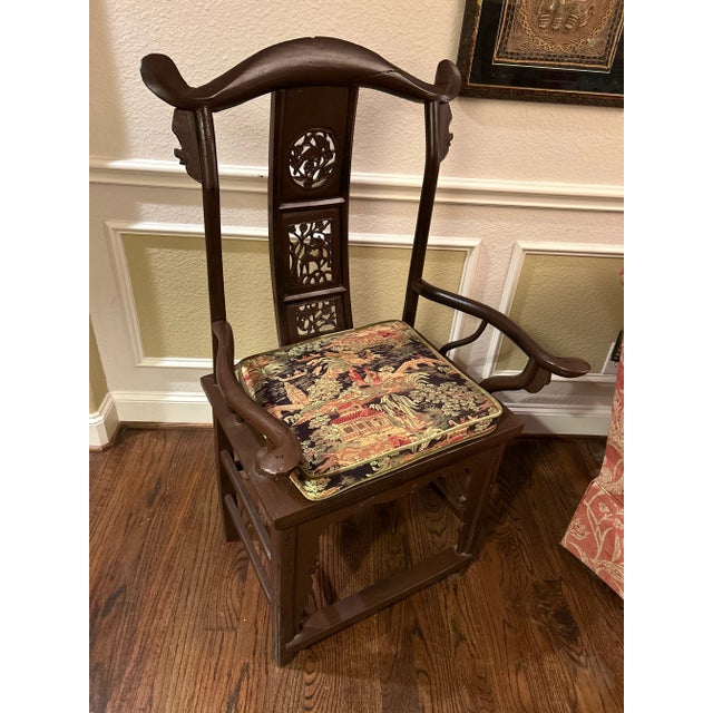 Chinese Late 18th Century Antique Chinese Yoke Back Chair For Sale - Image 3 of 12