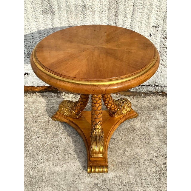 Vintage Regency Gilt Tipped Koi Tabouret Table For Sale In West Palm - Image 6 of 11