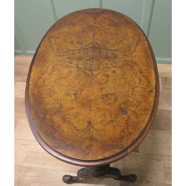 Victorian Oval Walnut Centre Table For Sale - Image 6 of 8