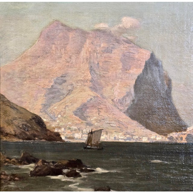 Laurits Holst -19th Century View of Madeira Rocky Coastline in Portugal -Oil Painting For Sale - Image 4 of 8