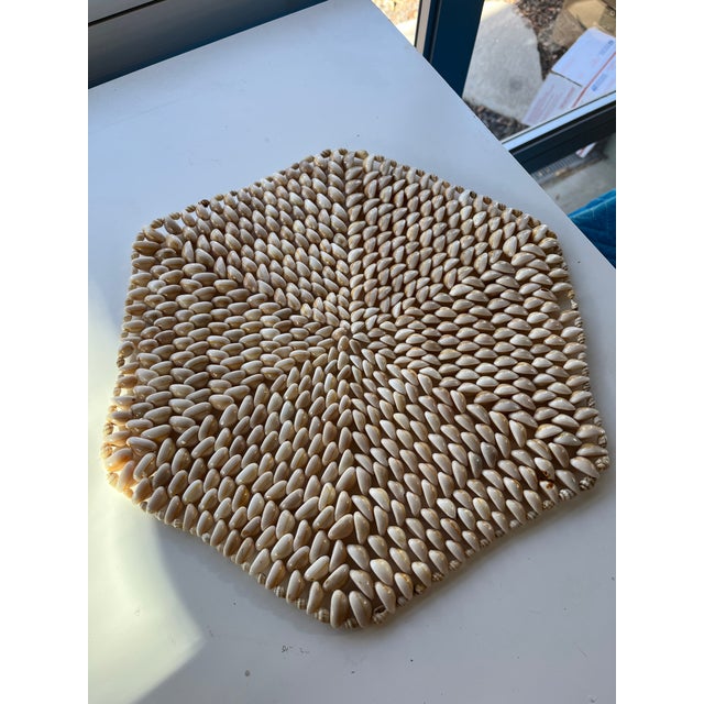 Late 20th Century Late 20th Century Cowrie Shell Hexagonal Placemats- a Pair For Sale - Image 5 of 7