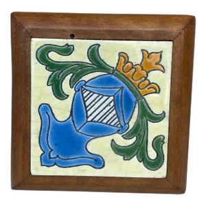 French Majolica Medieval Helmet Coaster