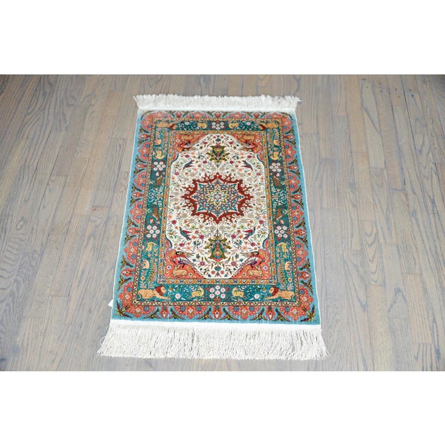 Vintage Chinese Silk Rug For Sale - Image 10 of 11