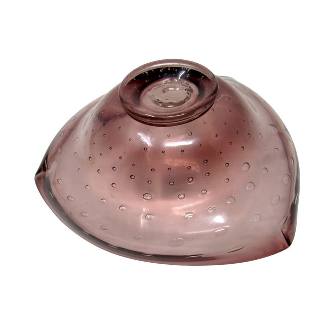Vintage Amethyst Glass Catch-All With Controlled Bubbles For Sale In Los Angeles - Image 6 of 11