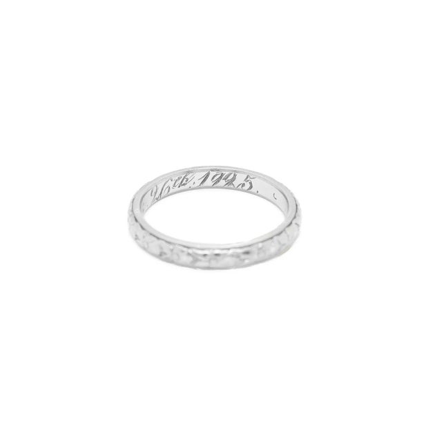 Antique Art Deco 18k White Gold Orange Blossom Wedding Band Ring For Sale - Image 14 of 15