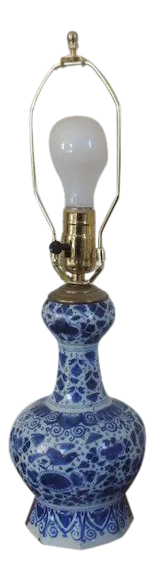 18th Century Delft Knobble Shaped Vase Table Lamp