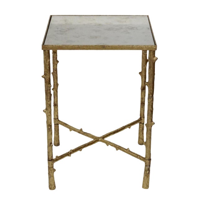 Glostrup Square End Table With Mirrored Top For Living Room Bed
