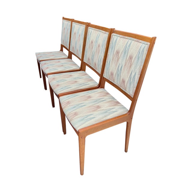 Vintage Danish Modern Teak Dinging Chairs in Blaze Upholstery Set of 6 For Sale - Image 10 of 10