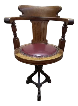 Swivel Boat Desk Chair in Mahogany