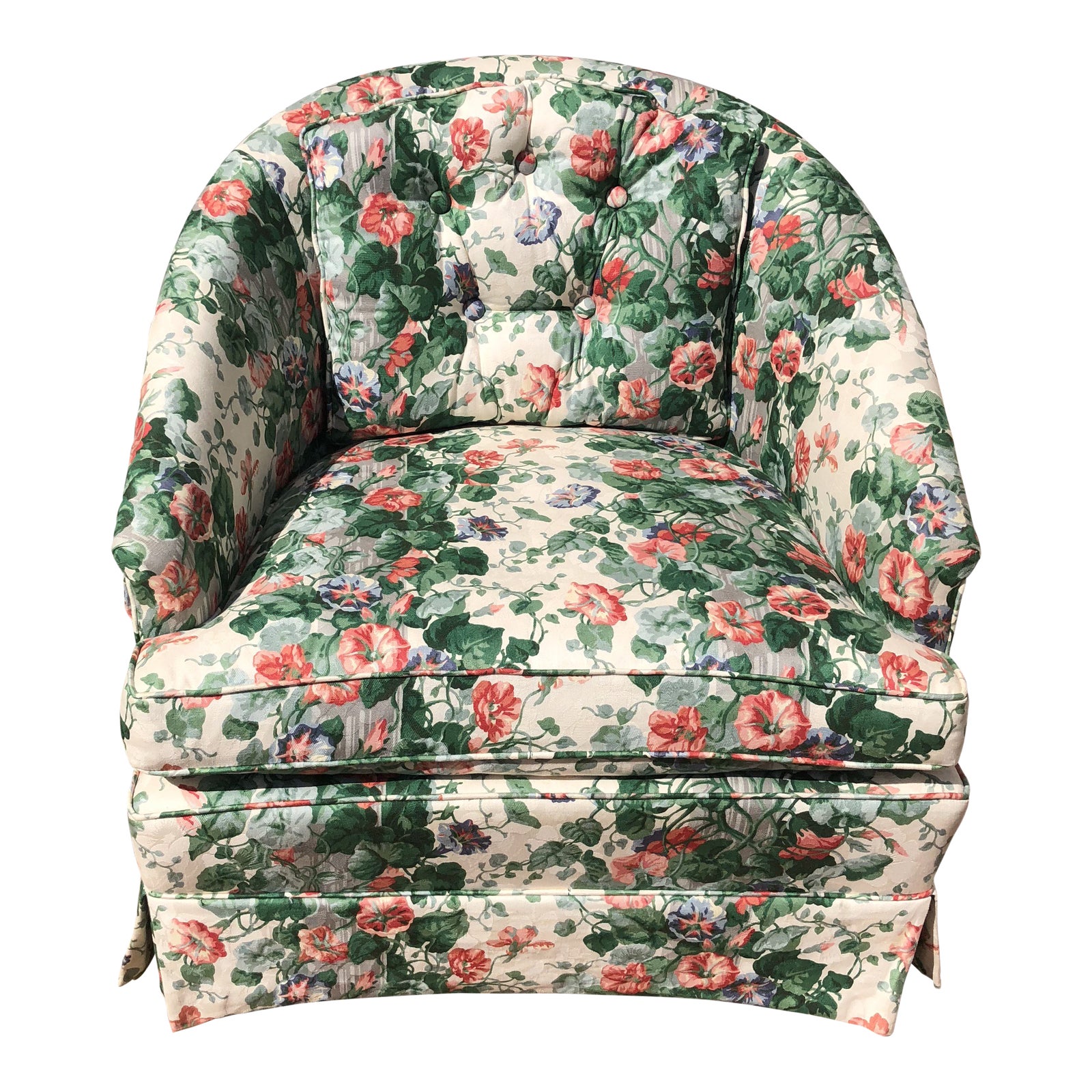 English Traditional Chintz Club Chair Chairish