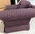Custom Handmade Purple Chenille Armchair With Leaf Pattern For Sale - Image 6 of 8