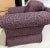 Elegant Purple Chenille Armchair With Leaf Pattern For Sale - Image 6 of 8
