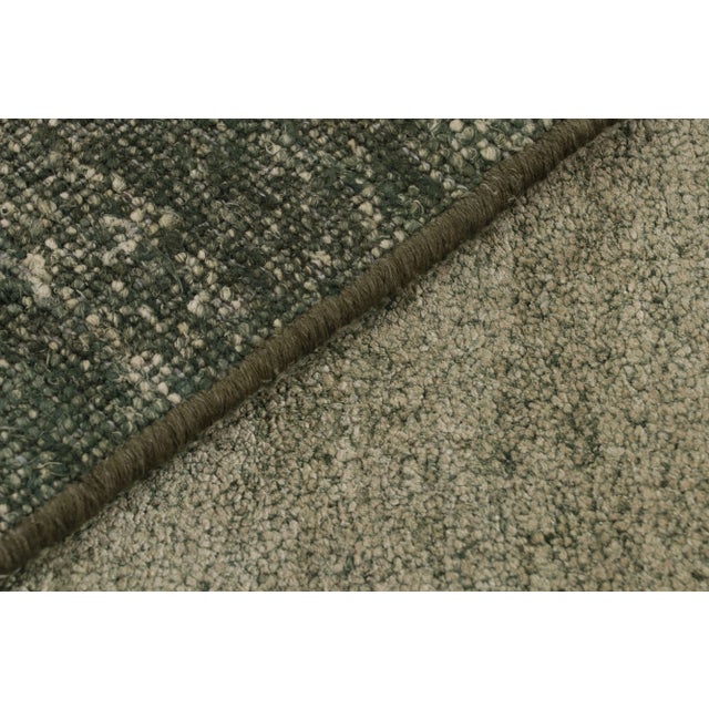 Textile Rug & Kilim’s Modern Textural Rug in Light Green Tones and Striae For Sale - Image 7 of 7
