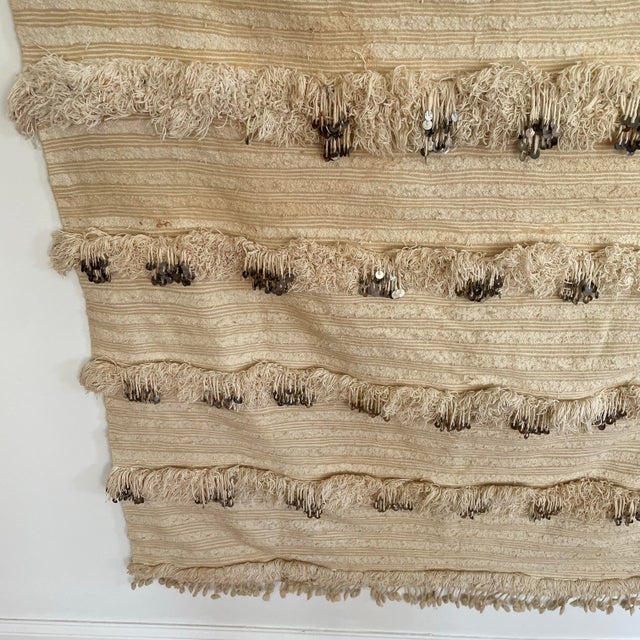 Vintage Moroccan Bridal Handira Berber Wedding Blanket Tapestry For Sale In New York - Image 6 of 8