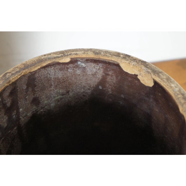 Set of 3 Primitive Antique Salt Glaze American Stoneware Crocks & Lids For Sale - Image 10 of 13