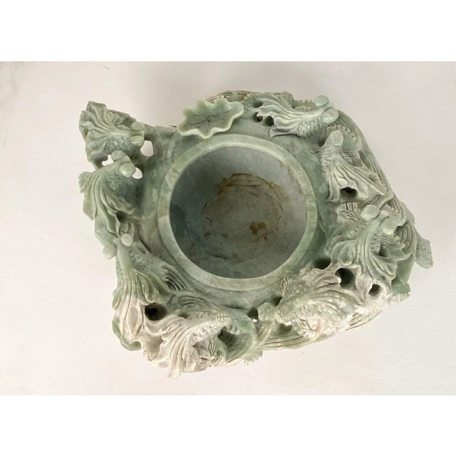 Large Vintage Chinese Dragon Bowl or Centerpiece, Soapstone, Circa 1970 For Sale - Image 11 of 11