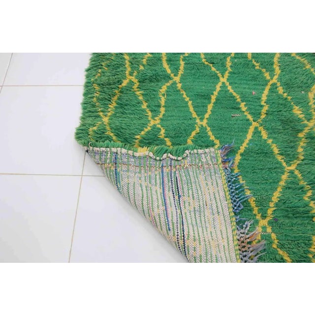 Tribal Emerald Green Moroccan Rug - 3'0" X 6'1" Ft For Sale - Image 3 of 6