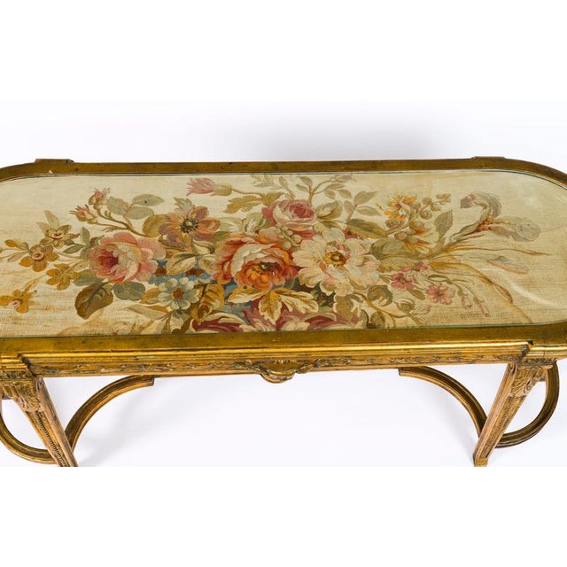 Glass Low French Louis Revival Giltwood Coffee Table, 1930s For Sale - Image 7 of 17