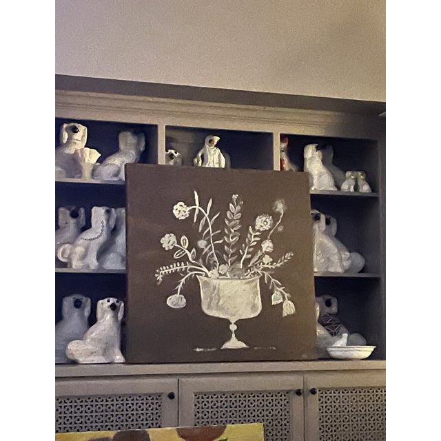 Taupe Original Contemporary Botanical Painting in Neutral Colors For Sale - Image 8 of 9