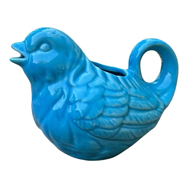 Late 20th Century Blue Bird Ceramic Creamer For Sale