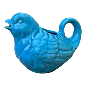 Late 20th Century Blue Bird Ceramic Creamer