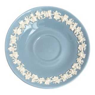 Wedgwood Embossed Queen's Ware Replacement Teacup Saucer "Cream on Lavender" For Sale