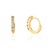 Metal Contemporary Natural Diamond Huggie Hoop Earrings in 18k Yellow Gold- A Pair For Sale - Image 7 of 14
