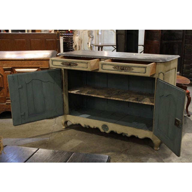 Mid 19th Century French Provincial 19th Century Painted Buffet For Sale - Image 5 of 7