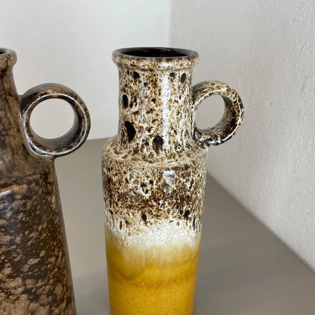 Vintage Pottery Fat Lava Vases Made from Scheurich, Germany, 1970s, Set of 4 For Sale - Image 14 of 18