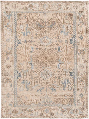 Antique Heriz Handmade Shabby Chic Wool Rug