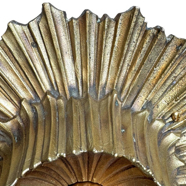 Pair of Early 20th Century American Art Deco Brass Flush-Mount Fixtures For Sale - Image 13 of 14