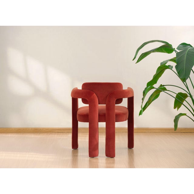 Double Arch Dining Chairs in Navy Blue Cotton Velvet from Insidherland, Set of 12 For Sale - Image 10 of 14