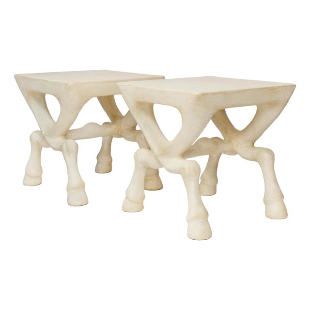 Late 20th Century John Dickinson Attributed Hoofed Side Tables - A Pair For Sale