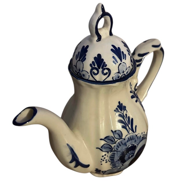 Mid 20th Century Vintage Delfts Blauw by Holland Blue and White Teapot For Sale - Image 5 of 10