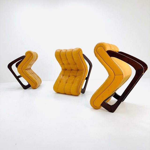 Mid-Century Armchair in Wood and Leather, 1960s For Sale - Image 3 of 11