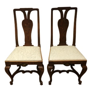 Antique Adams Style Painted Slip Seat Chairs - a Pair For Sale