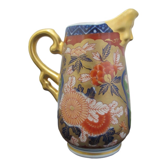 Kisen Kiln Japanese Imari Gokunishiki Porcelain Face Spout Creamer Pitcher For Sale