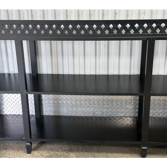 Ardley Hall Regency Style Tiered Black Console / Sofa Table For Sale - Image 9 of 11