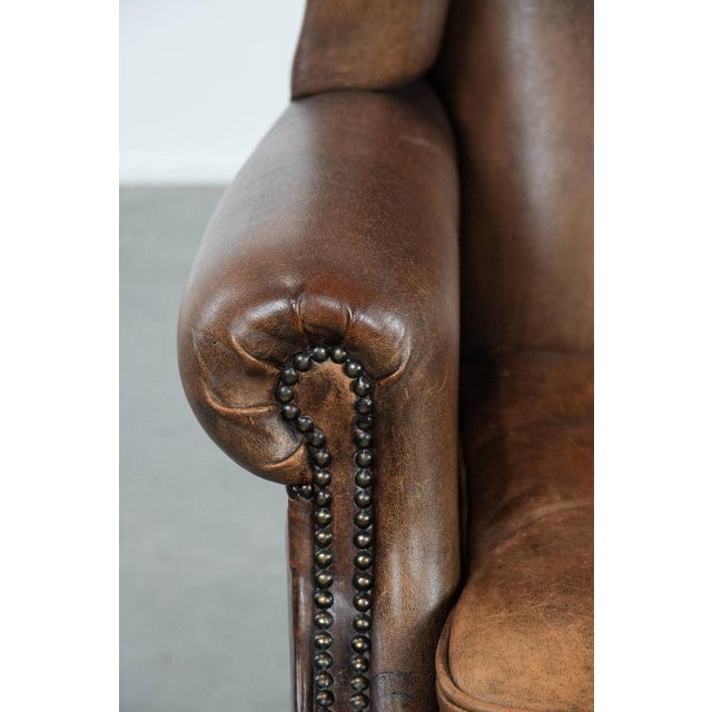 Vintage Club Chair in Sheepskin Leather For Sale - Image 9 of 18