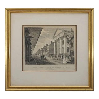 Antique Birch Views of Philadelphia Framed Etching For Sale