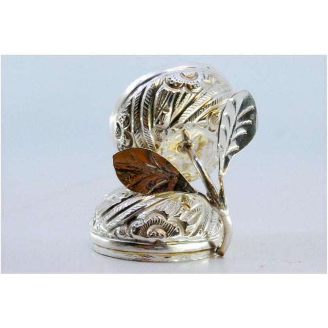 Metal Fruit-Shaped Silver Box For Sale - Image 7 of 8