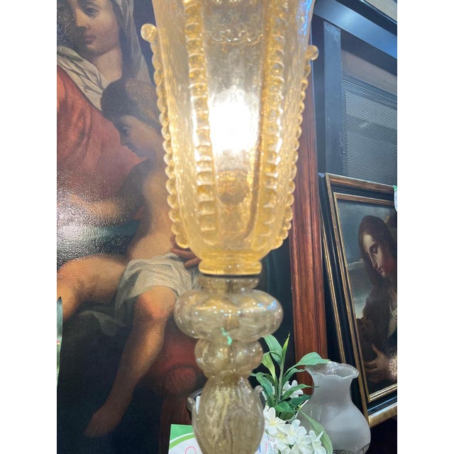 1960s Floor Lamp in Gold and Murano Glass, 1960 For Sale - Image 5 of 16