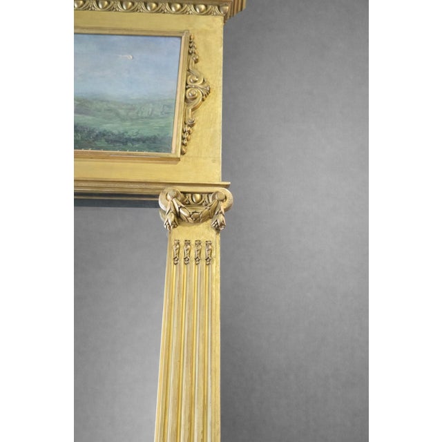 Mid-19th Century French Louis XVI Giltwood Trumeau Mirror With Original Painting, Circa 1850 For Sale - Image 4 of 4
