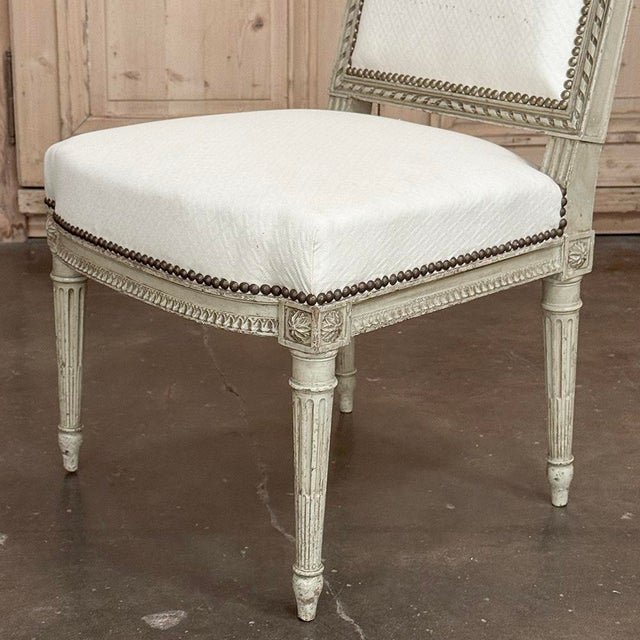 Pair of French 19th Century Louis XVI Painted Chairs For Sale - Image 16 of 18