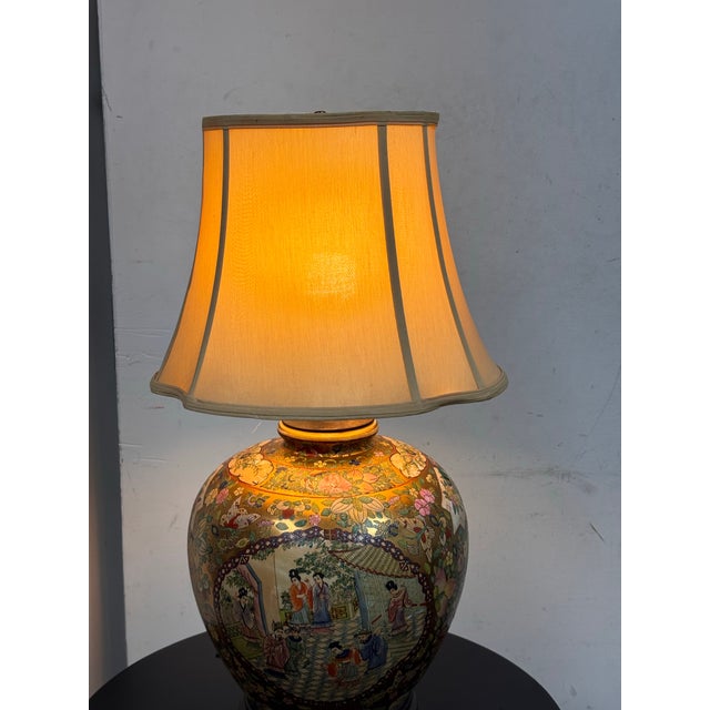 Ceramic Kalart Satsuma Style Porcelain Table Lamp For Sale - Image 7 of 12