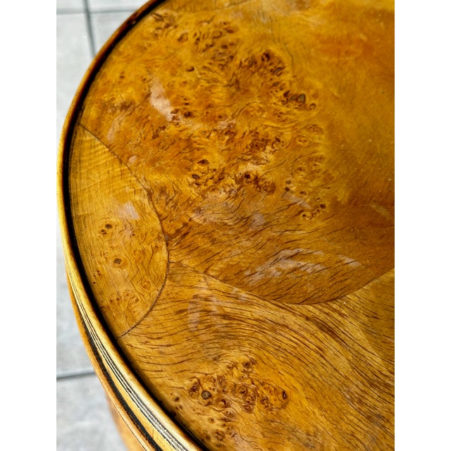 Italian Empire Style Burl Wood Swan Motif Side Table Gueridon For Sale - Image 13 of 18