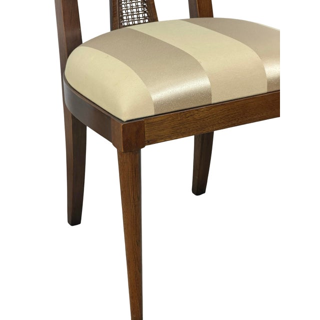 Brown Pair of Vintage Mid-Century Modern High-Back Cane Dining Chairs, Stamped Denmark For Sale - Image 8 of 18